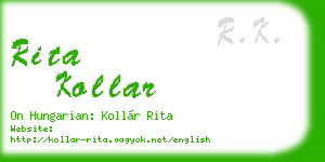 rita kollar business card